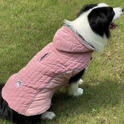 Dog Warm Hoodie Without Sleeves Autumn Winter Thicking Flannel Coat Detachable Hat Reflective Velcro Design Jacket Hot Sell