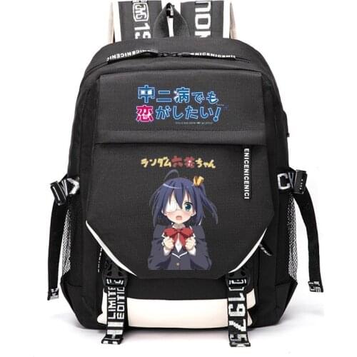Love, Chunibyo & Other Delusions Takanashi Rikka Togashi Yuuta Outdoor Travel Rucksack Casual Schoolbag Student Backpacks