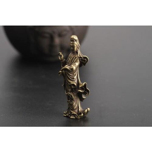 GuanShiYin estatua de bronce del bodisatva protección del cuerpo colgantes