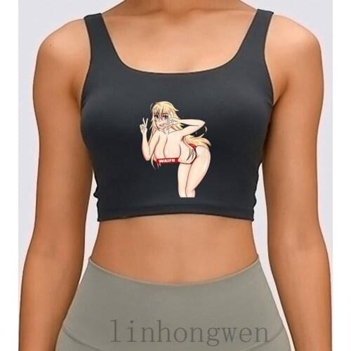 On The Beach Women Tank Top Cute Humor Cotton Spring Solid Color Novelty Knitted Plus Size XL Crop Top