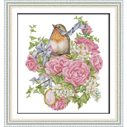 Wedding anniversary cross stitch kit aida 14ct 11ct count printed canvas stitches embroidery DIY handmade needlework