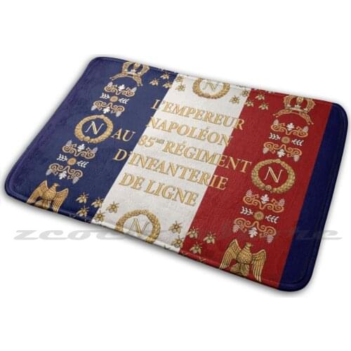 Napoleonic French 85Th Regimental Flag Remastered Mat Rug Non-Slip Water Absorb Door Carpet Napoleonic Flag Drapeaux Regiment
