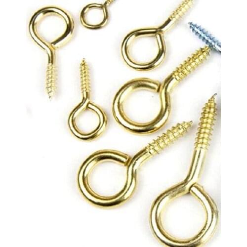 2019 New Gold Iron Screw Eye Pins Findings For Pendant Iron Screw Eye Hook Clasps Fitting Drilled Beads Diy Jewelry Making