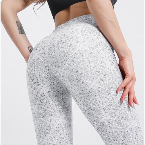 2021 New Womens Yoga Pants Fitness High Waist Printed Slim Hip Tights Fitness Quick-Drying Leggings