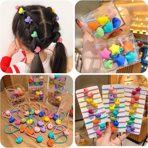 New Cute Cartoon Frosted Childrens Hair Ring Female babyTie Head Small Rubber Band Hair Rope Candy Color Girl Hair Accessories