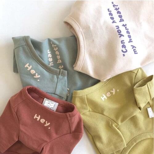 INS Korea Korean version of simple printing T pet clothes for cats and dogs base spring and summer new pet clothes