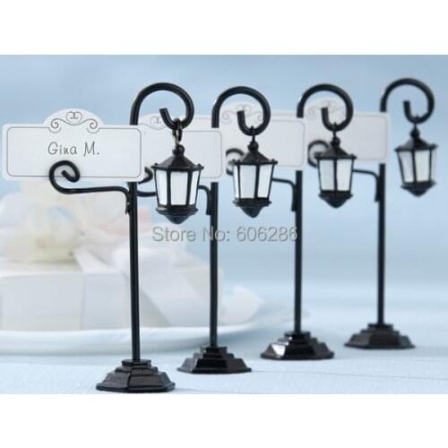 Wholesale 100pcs/Lot "Bourbon Street" Streetlight Lamp Table Centerpiece Place Card Holders for Wedding Decoration Supplies