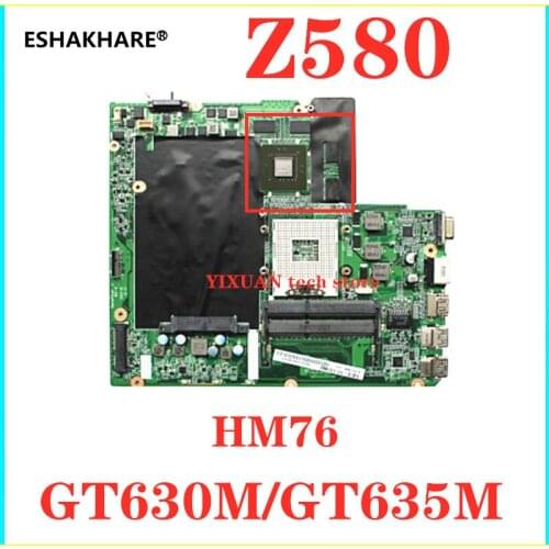Original For Lenovo Ideapad Z580 Laptop Motherboard DALZ3AMB8E0 HM76 GT630M/GT635M Independent Graphics Card Motherboard