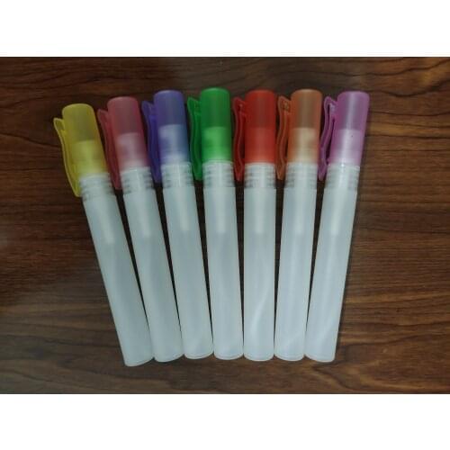 10ml Plastic Perfume Complies with PP Perfume Pen Mini Spray Dispensing Bottle with Pen Clip Cleaning Liquid Bottle 500pcs/lot