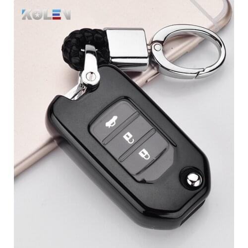 Plating Colorful Soft TPU Car Key Case Cover For Honda Civic CR-V HR-V Accord Jade Crider Odyssey 2015-2018 Jade Key Protection