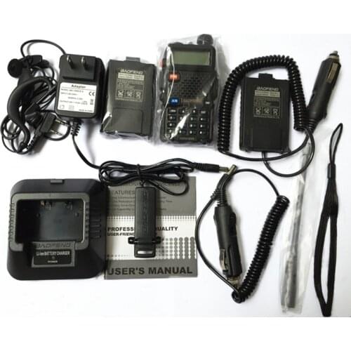 BaoFeng UV-5R Walkie Talkie VHF/UHF136-174&400-520Mhz +Battery Eliminator + Car Charger Cable Handy Hunting Radio Receiver