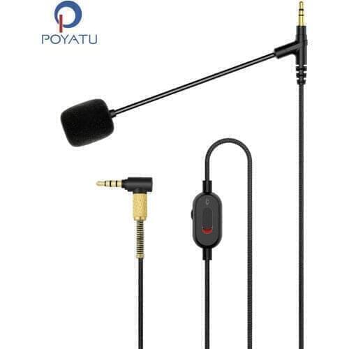 POYATU For Anker Soundcore Life Q20 Q10 2 Active Space NC Vortex Audio ClearSpeak Universal Cable With Boom Microphone Cords