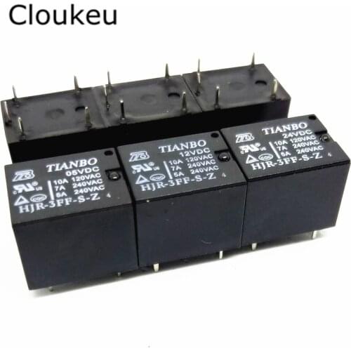 Relay DIP5 HJR-3FF-S-Z 05VDC 12VDC 24VDC 5V 12V 24V T73 10A