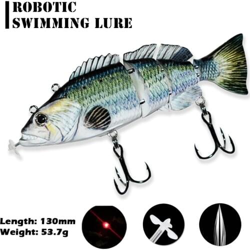 Robotic Fishing Lure Auto Electric Swimming Lures Hard Bait Wobblers 4-Segement Propeller Powered Swimbait USB Rechargeable