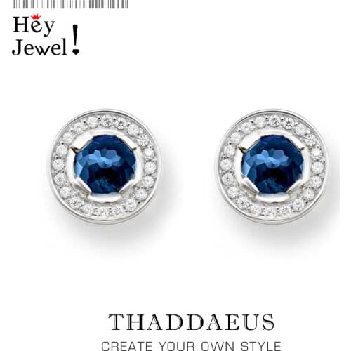 Light of Luna Blue Ear Studs Earring,Europe Style Fashion Good Jewerly For Women,2018 Gift In 925 Sterling Silver,Super Deals