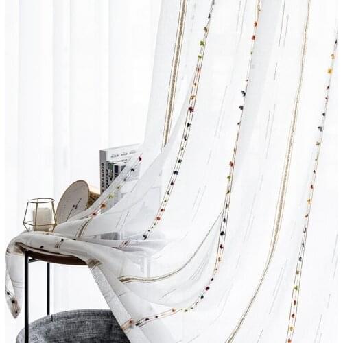 Curtains Are Simple Gauze Curtain Gauze Curtain Living Room Bedroom Bay Window Balcony Decoration Partition Screen