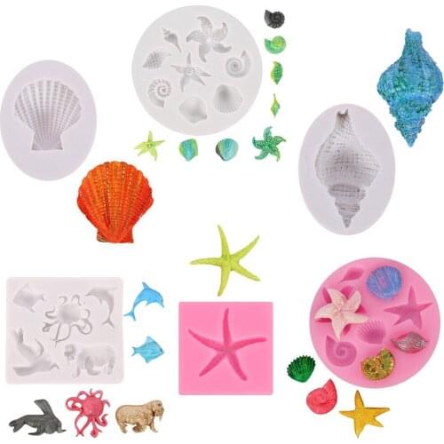 Ocean Shells Silicone Mold Conch Chocolate Biscuit Decoration Moulds Baking Kitchen Accessories Cakes Decorating Tools