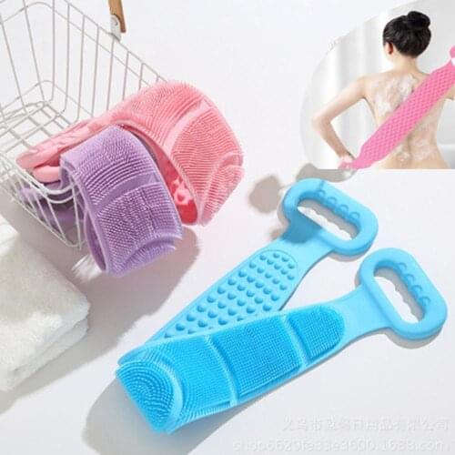 Silicone Magic Bath Body Wash Brush Massage Strip Back Rubs Cleaning Comb Bathing Shower Towel Tool Back Scrubber Peel SPA