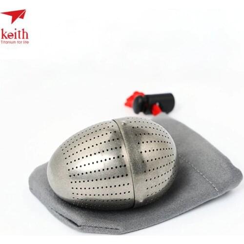 Keith 1Pcs Titanium Tea Infuser Strainers Mesh Tea Filter Creative Egg Shape for Outdoor Camping Drinkware Mi3920 Dropshipping