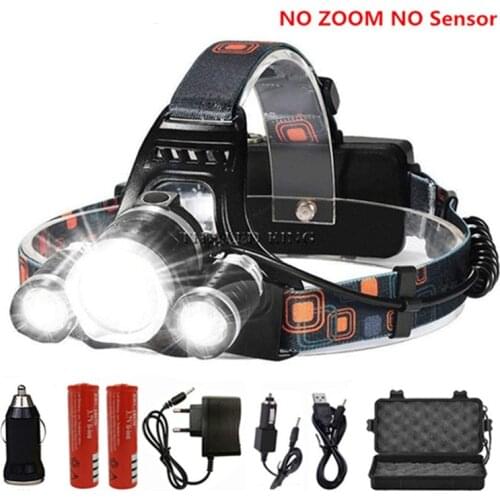 Super Power LED Headlamp T6 R5 LED Flashlight Head light Zoom headlamps use 2x18650 battery Bicycle Light Waterproof light