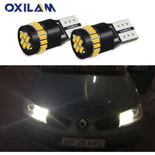 2x T10 W5W LED Canbus Car Clearance Parking Light Bulb for Renault Laguna 2 Megane Duster Clio Logan Captur Symbol Scenic