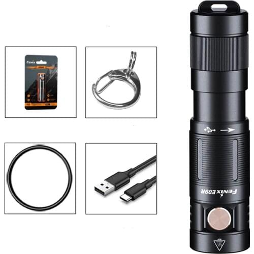 Fenix E09R LED EDC Flashlight USB Type-C charging port 600 lumens from the built-in 800mAh Li-po with outstanding Performance