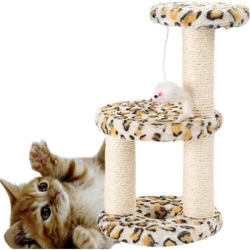 3 Layer Cat Tower Furniture Tree With Sisal The Natural Sisal Has The Covered Round Scratching Posts Funny Toys