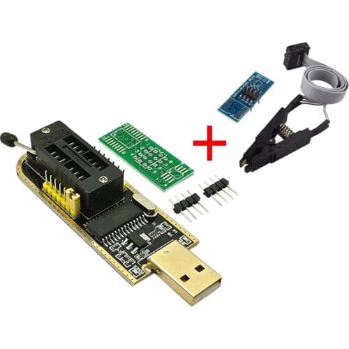 CH341A 24 25 Series EEPROM Flash BIOS USB Programmer Module + SOIC8 SOP8 Test Clip For EEPROM 93CXX / 25CXX / 24CXX