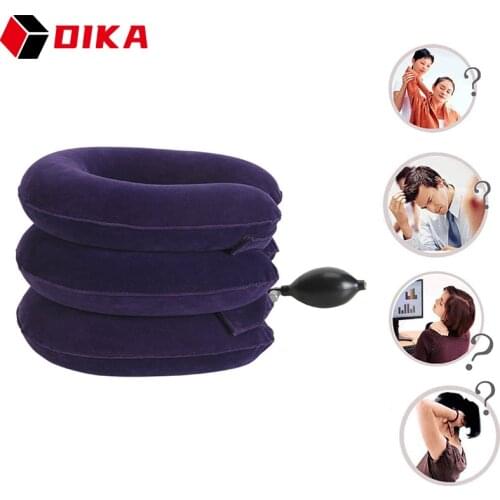 Air Inflatable Cervical Collar Neck Traction Support Massage Pillow Pain Relief Relax Health Care Neck Head Stretcher Household