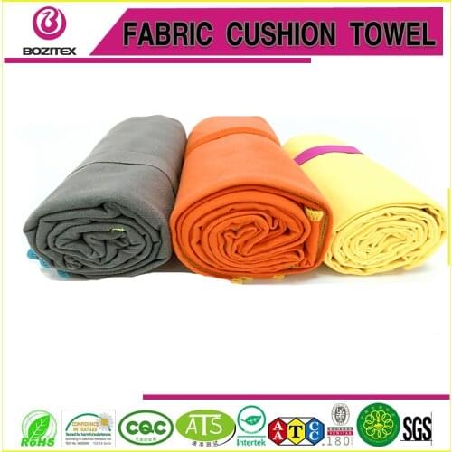 Microfiber suede outdoor towel swimming beach bath compact soft quick dry sports towel with mesh bag