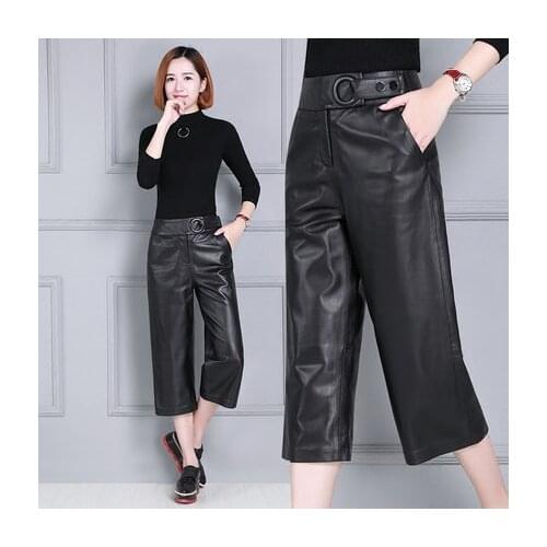 2019 Women High Waist Slim Sheepskin Print Pants KP14