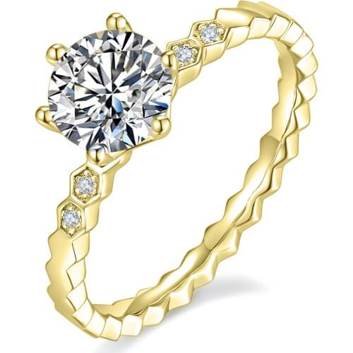 GEMS BALLET 925 Sterling Silver Moissanite Ring 0.5ct 1ct D Color VVS1 Moissanite Diamond Vintage Ring For Women Fine Jewelry