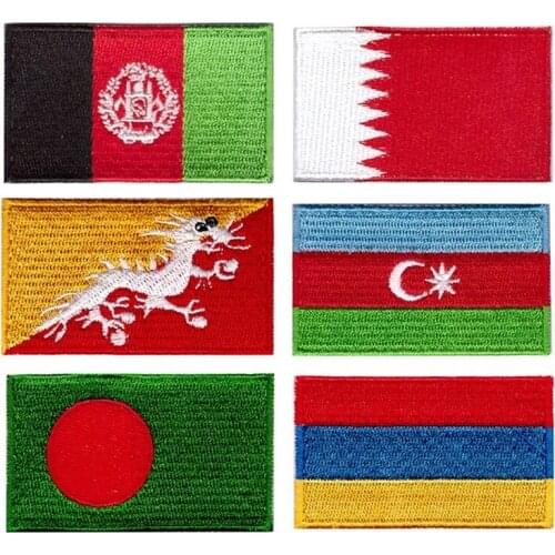 10pcs/lot National Flag Embroidery Patches Backpack Clothing Decoration Accessories Diy Iron Heat Transfer Applique