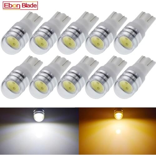 10Pcs T10 W5W LED Car Light COB 2W Warm White Interior Dome Map Clearance Bulb Pinball Game Machine Scooter Moto Lamp 6V 6.3V DC