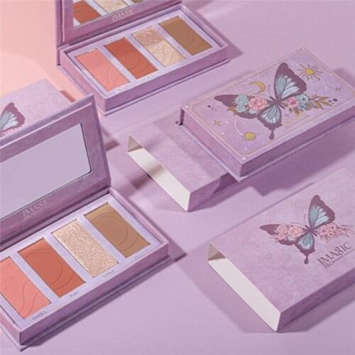 4 Colors Highlighter Facial Baking Eyeshadow Bronzers Palette Makeup Glow Repair Face Contour Shimmer Powder Palette