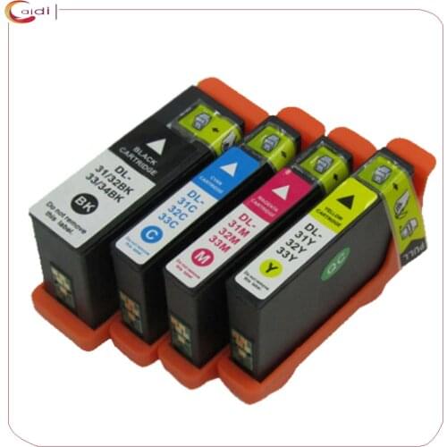4Pack Compatible ink Catridges For Dell Cartridge 31 32 33 34 for Dell Printer V525W V725W inkjet Ink
