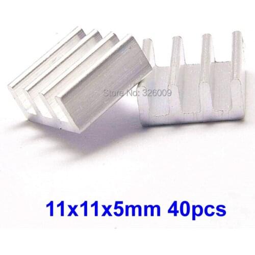 40pcs 11x11x5mm Extruded Aluminum heatsink IC Chip VGA Memory Routers Northbridge Southbridge CMOS radiator