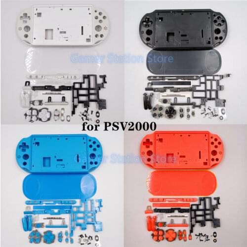 5sets For psvita for ps vita psv 2000 plastic housing shell case front and back cover edge power screw volume button for PSV2000