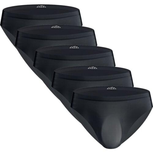 5pcs/lot Ultra-thin Gay Sexy Underwear L-3XL 3D Punch Ice Silk Men Underwear Seamless Nylon Briefs Pouch Calzoncillos