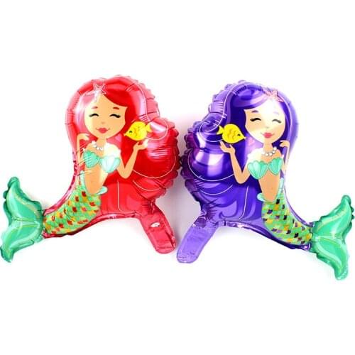 50pcs 16inch mini Mermaid balloon cartoon toy aluminum foil balloon baby birthday party decoration scene layout air balloon