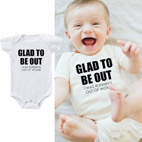 DERMSPE 0-24M Infant Newborn Baby Boy Girl Short Sleeve Letter Print Cotton Romper Jumpsuit Summer Baby Clothes White Hot Sales