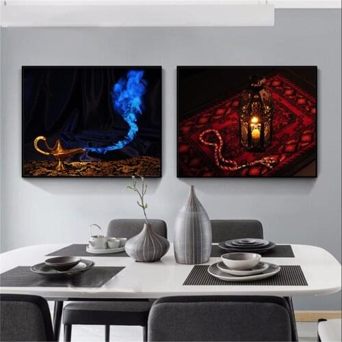 Canvas Painting Arabic Middle Eastern Style Allahs Lamp Vaporizer Posters And Prints Decoration Wall Art Pictures Home Decor