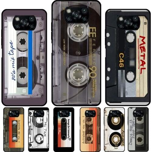 Cassette Mix Tape For POCO F3 M3 X3 Pro Case For Xiaomi Mi 11 Ultra Lite 10T Pro A3 Mi Note10 Lite Back Cover
