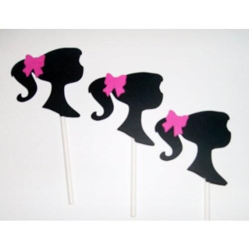 Dolls girl cupcake toppers Food Picks rustic wedding party baby bridal shower birthday cake topper decor