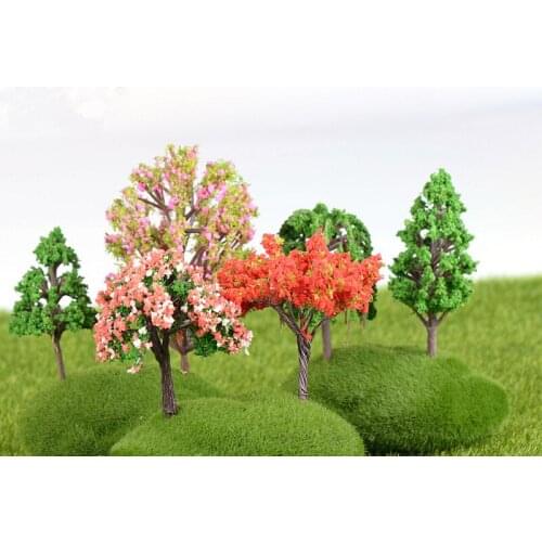 16 Types Mini Miniature Garden Ornament Miniature Resin Tree Figurine Craft Plant Pot Fairy Garden DIY Decor supply