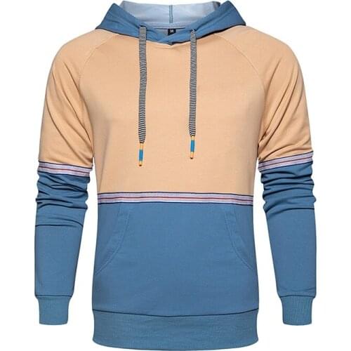 Outwear Hoodies Men Autumn Winter 2020 New Arrival Mens Hooded Sweatshirts Patchwork Streetwear Pullover Man Fitness Clothing