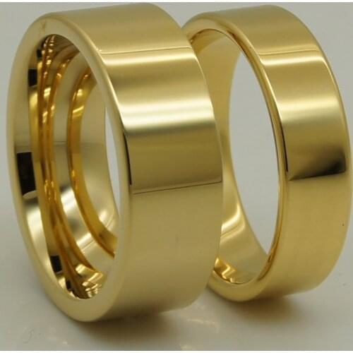 8mm width men/women forever classic simple pipe cut couple champagne gold plating tungsten ring 1pc