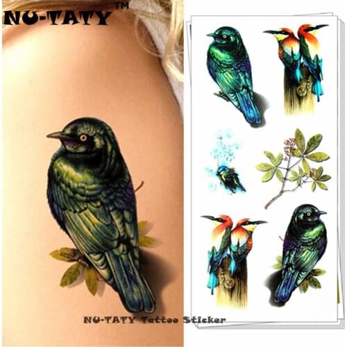 Nu-TATY Peace Swallow Bird 3d Temporary Tattoo Body Art Flash Tattoo Sticker 19*9cm Waterproof Styling Tatoo Home Decor Sticker