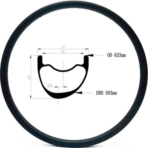 Graphene carbon mtb rim 29er 340g UD 3K bicycle rim 27X23mm asymmetry carbon mtb rims UD 3K carbon bicycle rims