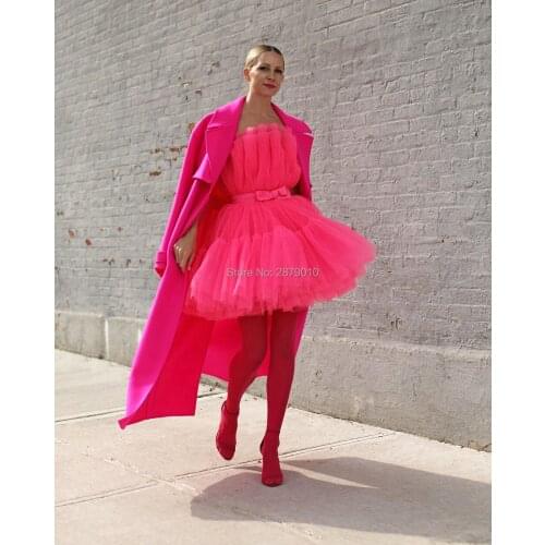 Fuchsia Strapless Homecoming Dress A-Line Short-Length Club Dress Cocktail Dress Mini Dress Graduation Dress Коктейльный костюм